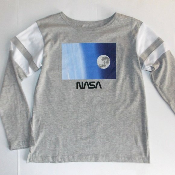 Freeze NASA "The Moon in Space" varsity stripe long sleeve T-shirt, M,L,XL - Picture 3 of 5